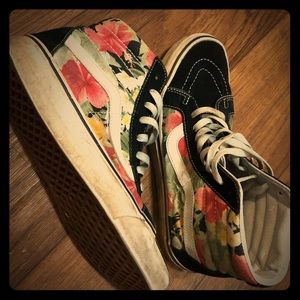 Hawaiian Print High Top Vans